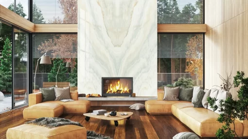 Tranh pvc tráng gương ốp tường vân đá đối xứng thông tầng TC1012