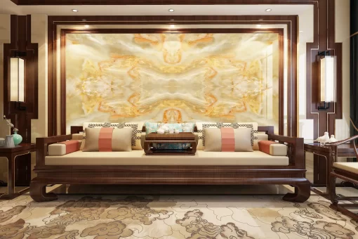 Tranh pvc tráng gương ốp tường vân đá đối xứng TC1014