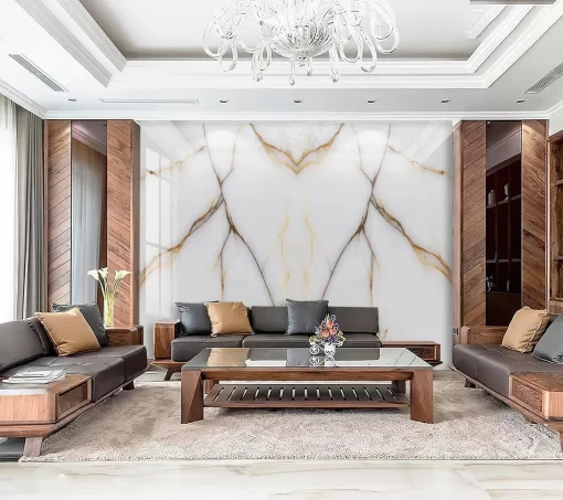 Tranh pvc tráng gương ốp tường vân đá đối xứng TC1015