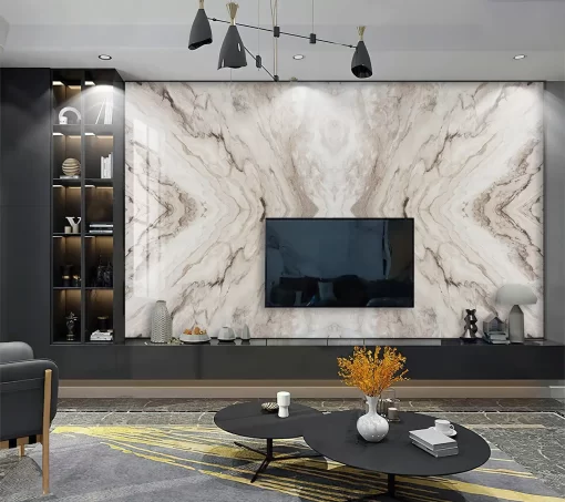 Tranh pvc tráng gương ốp tường vân đá đối xứng TC1022