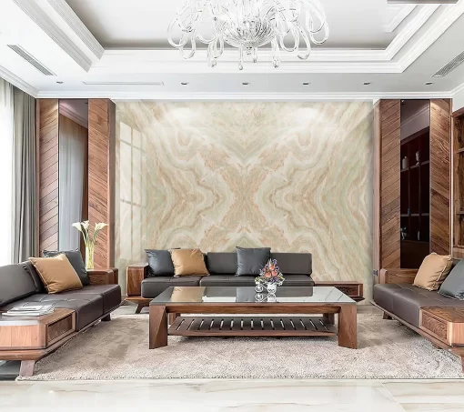 Tranh pvc tráng gương ốp tường vân đá đối xứng TC1025