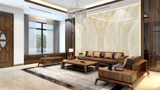 Tranh pvc tráng gương ốp tường vân đá đối xứng TC1029