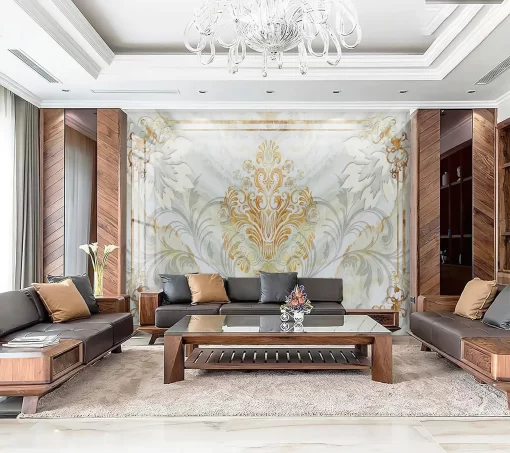 Tranh pvc tráng gương ốp tường vân đá đối xứng TC1036