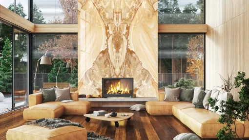 Tranh pvc tráng gương ốp tường vân đá đối xứng TC1037