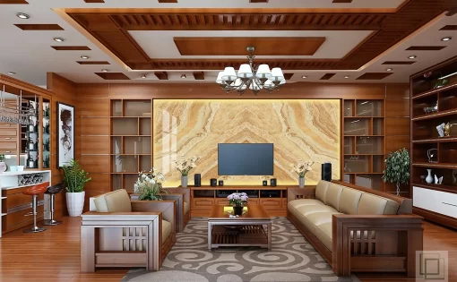 Tranh pvc tráng gương ốp tường vân đá đối xứng TC1038