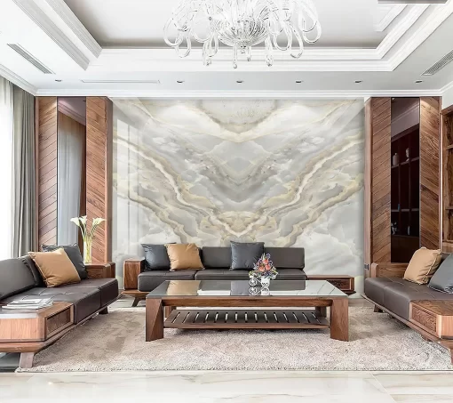 Tranh pvc tráng gương ốp tường vân đá đối xứng TC1039