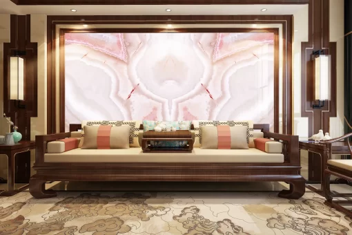 Tranh pvc tráng gương ốp tường vân đá đối xứng TC1043