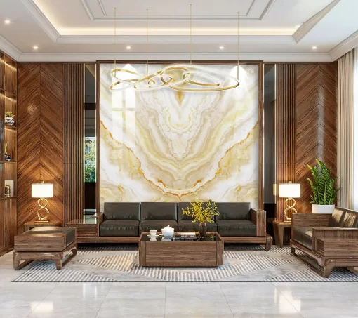 Tranh pvc tráng gương ốp tường vân đá đối xứng TC1047