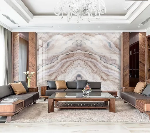 Tranh pvc tráng gương ốp tường vân đá đối xứng TC1061