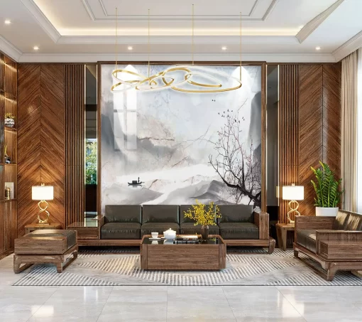 Tranh pvc tráng gương ốp tường vân đá TC1286