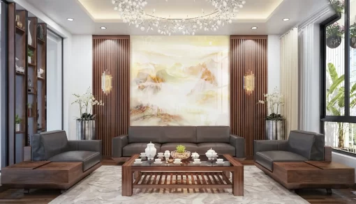 Tranh pvc tráng gương ốp tường vân đá TC1295