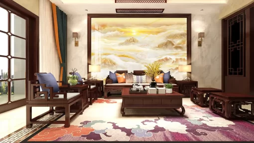 Tranh pvc tráng gương ốp tường vân đá TC1297