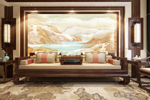 Tranh pvc tráng gương ốp tường vân đá TC1310