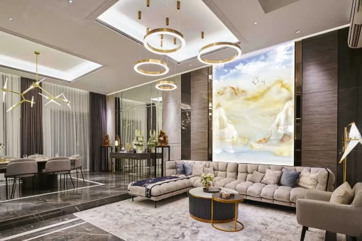 Tranh pvc tráng gương ốp tường vân đá TC1318