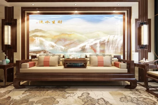 Tranh pvc tráng gương ốp tường vân đá TC1319