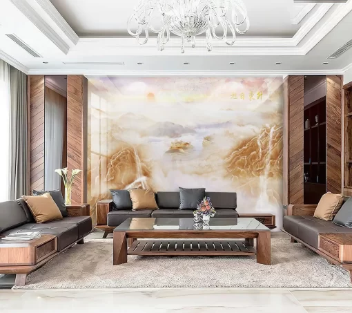 Tranh pvc tráng gương ốp tường vân đá TC1321