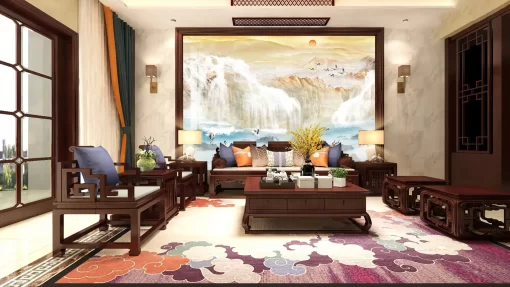 Tranh pvc tráng gương ốp tường vân đá TC1324