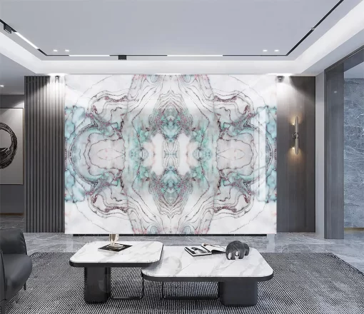 Tranh pvc tráng gương ốp tường vân đá đối xứng TC1353