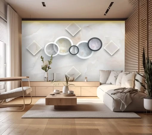 Tranh pvc tráng gương ốp tường vân đá trừu tượng TC1356