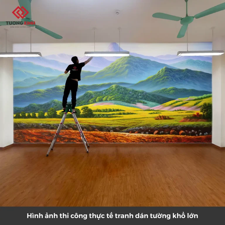 Tranh dán tường 3D hoa sen nghệ thuật TDT722 - Ảnh 6