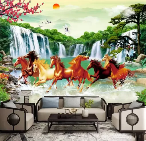 Tranh dán tường khổ lớn mã đáo thành công TDT392