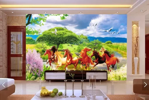 Tranh dán tường khổ lớn mã đáo thành công TDT398