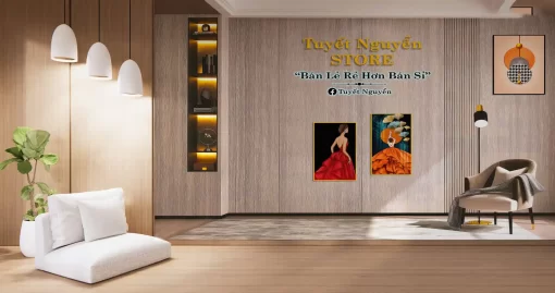 Tranh dán tường decor phòng livestream TDT406