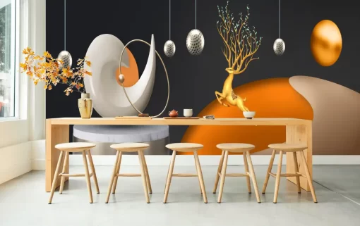 Tranh dán tường khổ lớn trừu tượng 3D TDT428