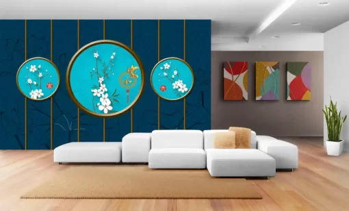 Tranh dán tường khổ lớn phong cách indochine TDT437