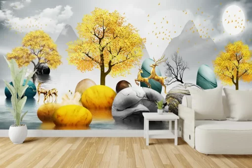 Tranh dán tường khổ lớn phong cảnh nghệ thuật 3D TDT441