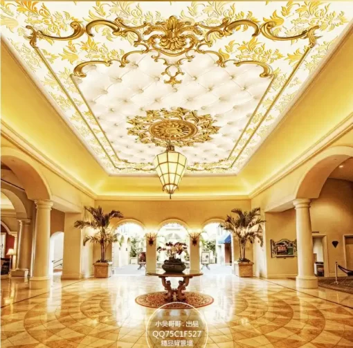 Tranh dán tường 3D trần xuyên sáng TDT314