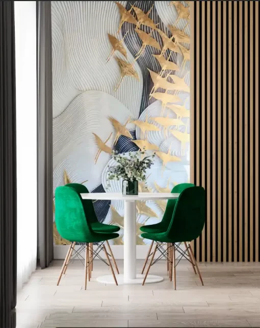 Tranh dán tường khổ lớn 3D trừu tượng TDT444