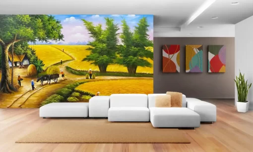 Tranh dán tường khổ lớn phong cảnh đồng quê TDT447