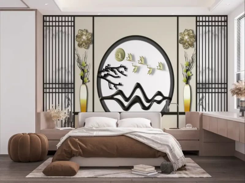 Tranh dán tường khổ lớn phong cách indochine TDT448