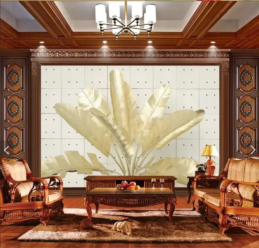 Tranh dán tường 3D khổ lớn cây chuối vàng TDT456