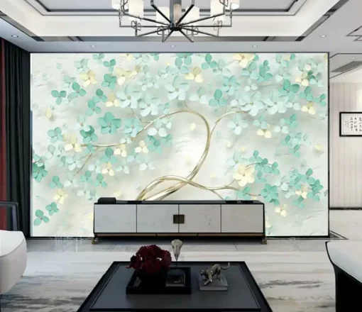 Tranh dán tường khổ lớn cây 3D nghệ thuật TDT488