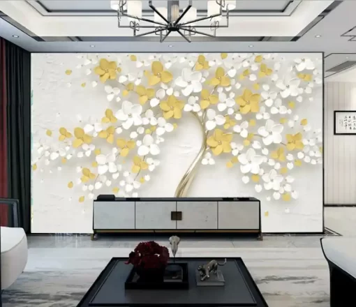 Tranh dán tường khổ lớn cây 3D nghệ thuật TDT489