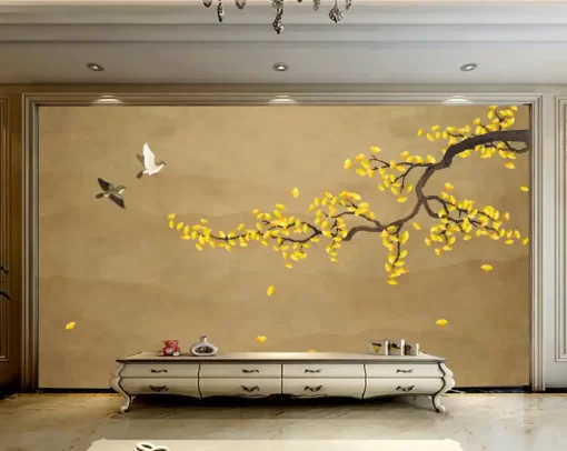 Tranh dán tường 3D khổ lớn phong cách indochine TDT502