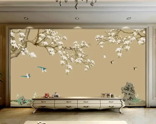 Tranh dán tường 3D khổ lớn phong cách indochine TDT503