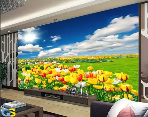 Tranh dán tường 3D khổ lớn phong cảnh thiên nhiên TDT504