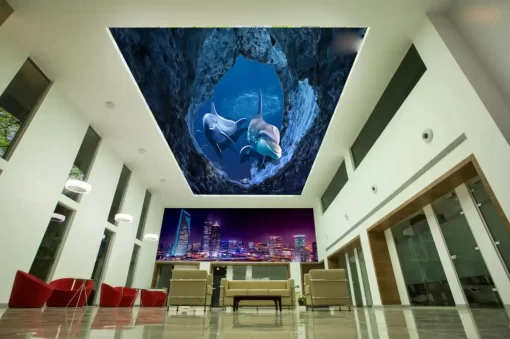 Tranh dán tường 3D khổ lớn trang trí trần nhà TDT507