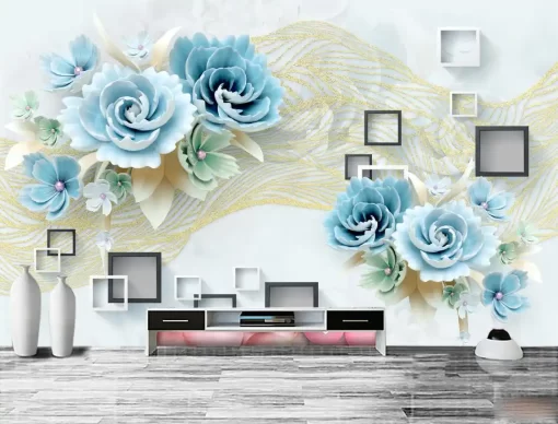 Tranh dán tường 3D khổ lớn hoa nghệ thuật TDT530