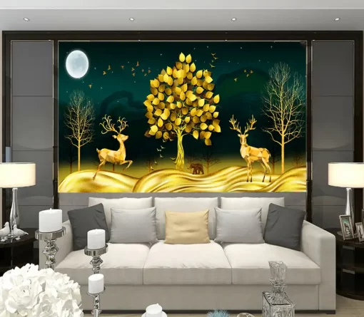 Tranh dán tường 3D khổ lớn phong cảnh nghệ thuật TDT535