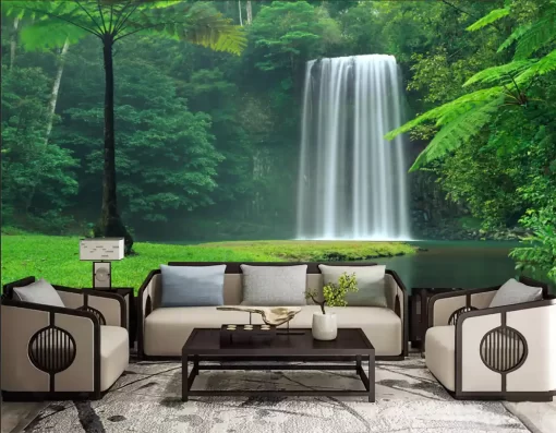 Tranh dán tường 3D khổ lớn phong cảnh thác nước TDT536