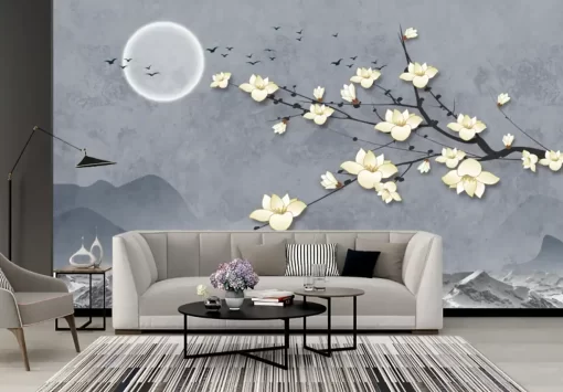 Tranh dán tường 3D khổ lớn phong cách indochine TDT541