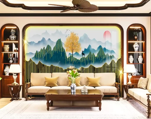 Tranh dán tường khổ lớn phong cảnh 3D nghệ thuật TDT560