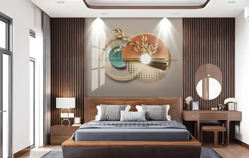 Tranh dán tường khổ lớn hươu 3D nghệ thuật TDT566