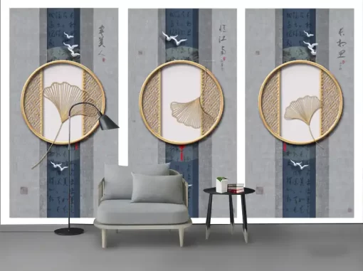 Tranh dán tường 3D khổ lớn phong cách indochine TDT571