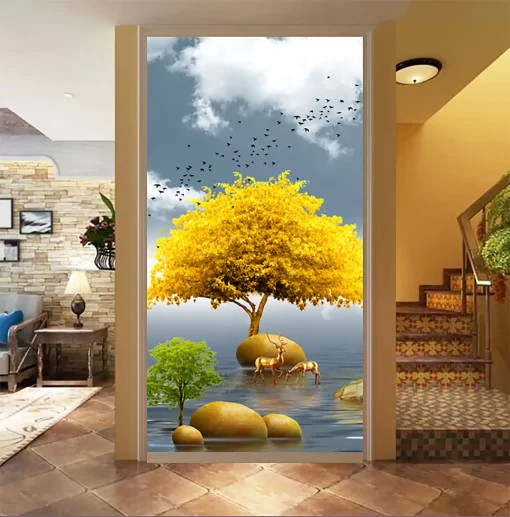 Tranh dán tường khổ lớn phong cảnh nghệ thuật TDT344