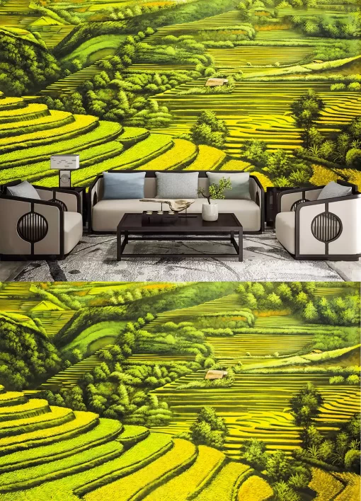 Tranh dán tường khổ lớn phong cảnh mù cang chải TDT346